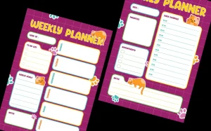 Cute Animal Daily Weekly Planner