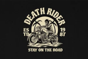 Death Rider Vintage Tshirt Logo Illustration