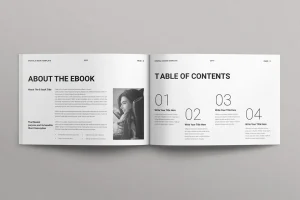 Digital eBook Layout Design Template Landscape