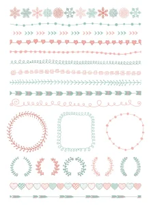 Doodle Seamless Borders, Elements