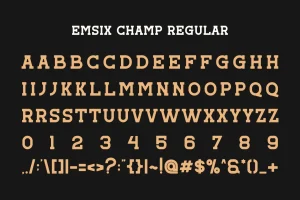 Emsix Champ – Vintage Slab Font