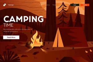 Flat Modern design Illustration of Camping