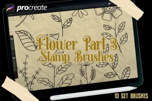 flowers brush stamp #3