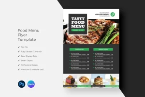 Food Menu Flyer Template Design