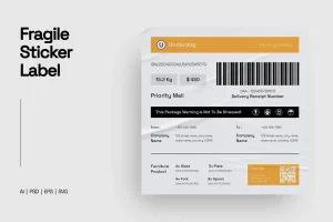 Fragile Sticker Label