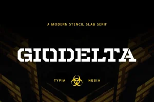 Giodelta – Stencil Slab Serif – Military Game Font
