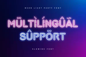GLOWING – Neon Light Party Font