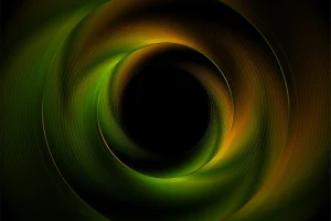 Glowing Green Orange Blurred 3d Circle