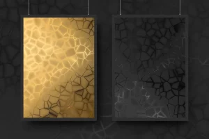Gold & Black Abstract Voronoi Texture Backgrounds