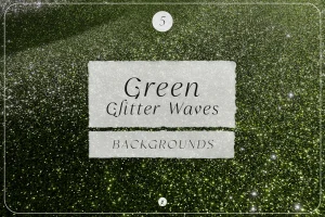 Green Glitter Waves Backgrounds