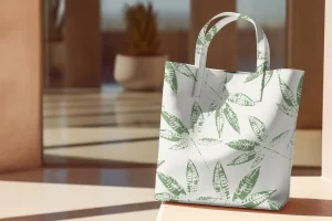 Green Printed Leaves Backdrop