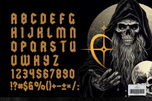 Grind Modern Blackletter Metal Display Font