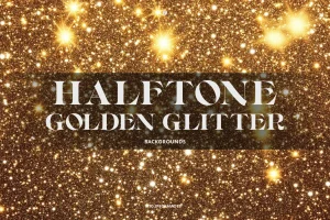 Halftone Golden Glitter Backgrounds