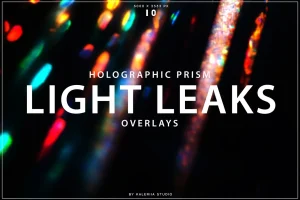 Holographic Prism Light Leaks Overlays