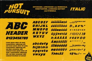Hot Pursuit: A Hand-Drawn Grind-house Font