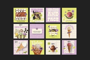 Ice Cream Gelato Instagram Post Template