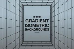 Isometric Gradient Grid Backgrounds