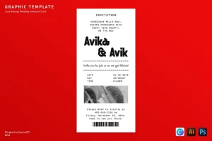 Love Receipt Wedding Invitation Card