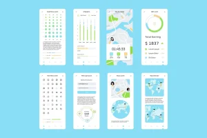 map with infographics and statistics