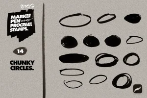 Marker Pen Procreate Stamp Brushes