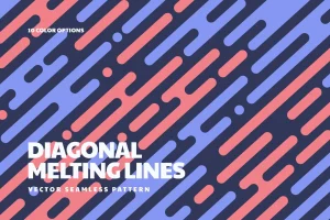 Melting Lines in Diagonal Rhythm Seamless Patterns