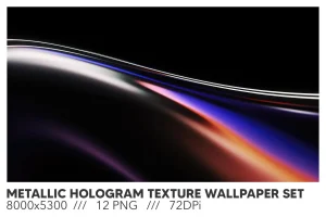 Metallic Hologram Texture Wallpaper Set