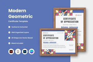 Modern Geometric Certificate Template V3