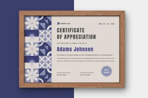 Modern Geometric Certificate Template V4
