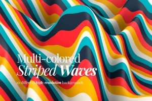 Multi-colored Striped Waves Backgrounds