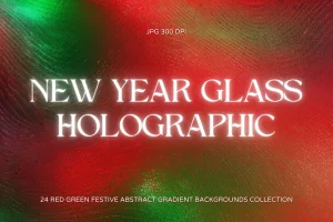 New Year Glass Holographic Backgrounds