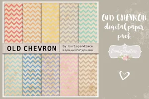 Old Chevron digital paper pack