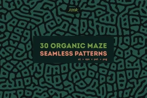 Organic Maze Seamless Patterns