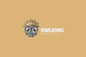 Owl King Mascot Logo