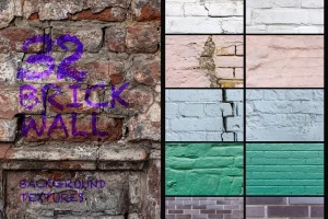 Pack of 32 Urban Brick Wall Background Texture