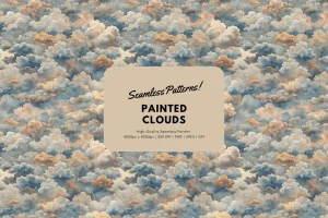 Painted Clouds Seamless Pattern