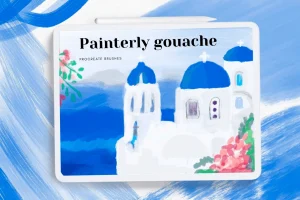 Painterly gouache brushes