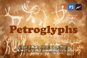 Petroglyphs Stamp Brushes