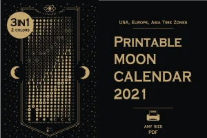 Printable 2021 Moon phases calendar