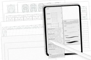 Procreate lettering grids set