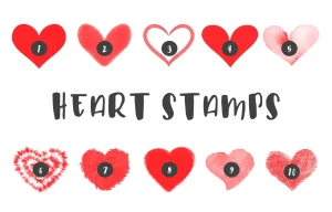 Procreate Valentine Hearts Stamp Brushes
