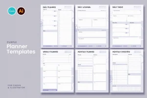 Purple Abstract Planner Templates
