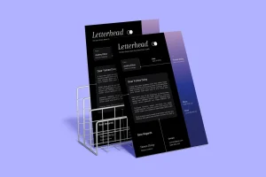 Purple Black Modern Gradient Letterhead | 005