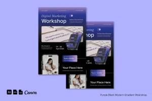 Purple Black Modern Gradient Workshop | 005