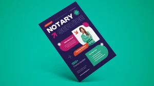 Purple Creative Notary Service Flyer Set 003
