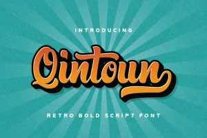 Qintoun – Retro Bold Script Font