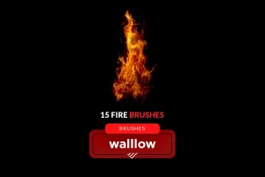 Realistic Fire and flame photoshop digital brushes