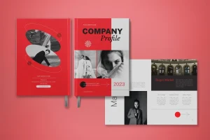 Red Minimalist Company Profile Book