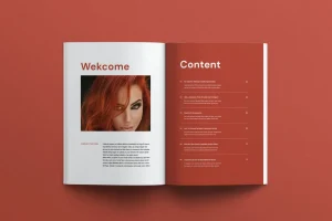 Red Modern Studio Book Layout