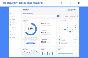 Restaurant Sales, Income infographic Dashboard CMS