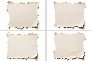Ripped paper tear – 4 pieces of torn sheets